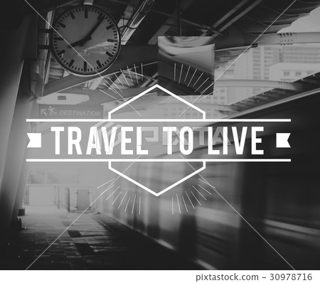 Train Station Platform Rush Hour Black and White Style Train Station Platform Rush Hour Black and White Style 30978716