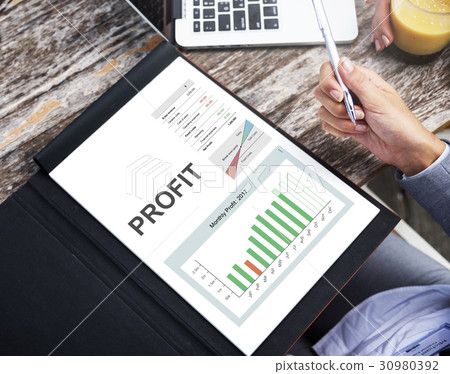 Business financial graph growing and gain profit 30980392