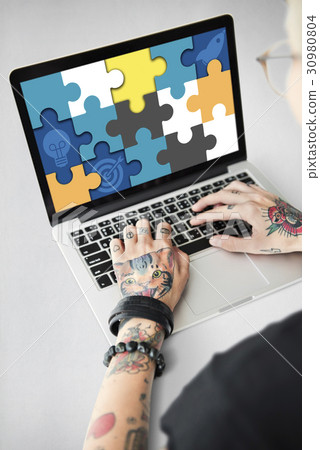 Puzzle Game Pieces Label Fun Puzzle Game Pieces Label Fun 30980804