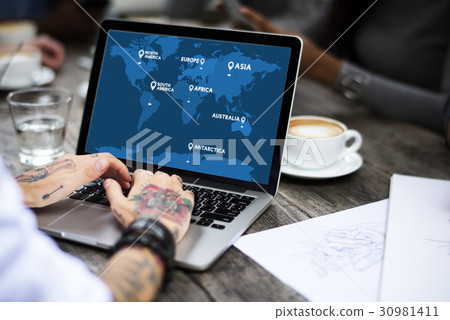 Map World Continents Pins Illustration Graphic Map World Continents Pins Illustration Graphic 30981411