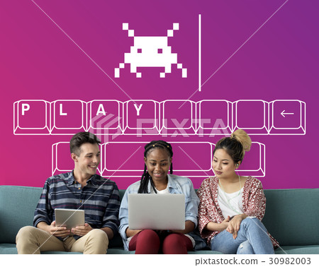 People enjoying and playing fun game 30982003