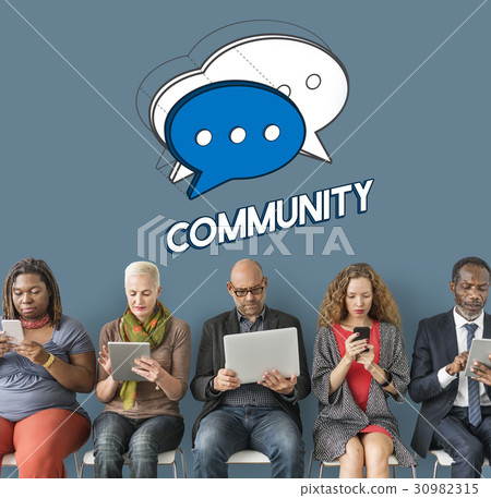 People Chat Bubble Message Social Media Graphic 30982315