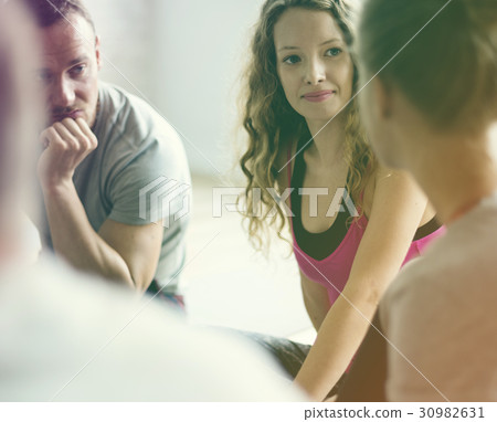 People are learning from trainer and sitting in room People are learning from trainer and sitting in room 30982631