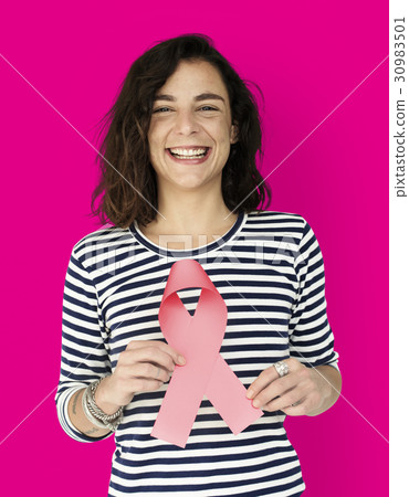 Hands Show Pink Ribbon Breast Cancer Awareness Hands Show Pink Ribbon Breast Cancer Awareness 30983501
