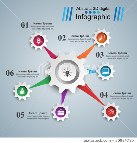 Cogwheel, gear icon. Business infographics.-插圖素材 [30984750] - PIXTA圖庫