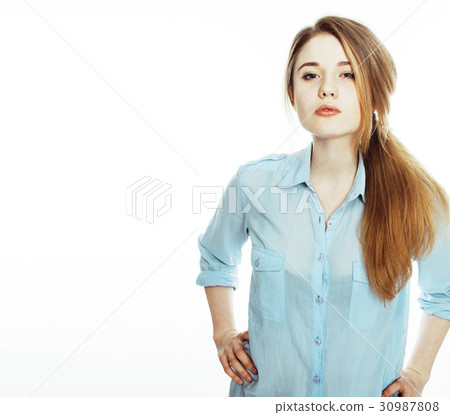 young pretty teenage hipster girl posing emotional young pretty teenage hipster girl posing emotional 30987808
