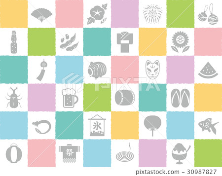 日本夏天圖標集 日本夏天圖標集 30987827