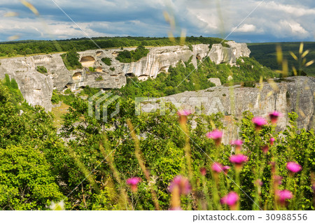 Beautiful view from above to Cave City Eski-Kermen Beautiful view from above to Cave City Eski-Kermen 30988556