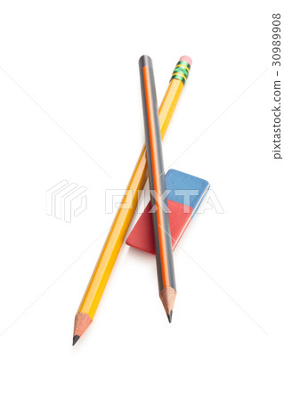 Pencils and eraser. 30989908