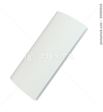 Blank white unfolded A4 paper crumpled. 3d 30989926
