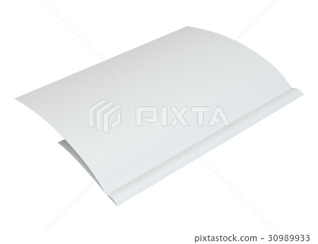 Blank white unfolded A4 paper crumpled. 3d Blank white unfolded A4 paper crumpled. 3d 30989933