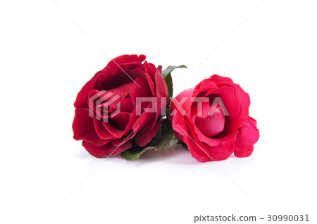 Red roses isolated on white background. 30990031