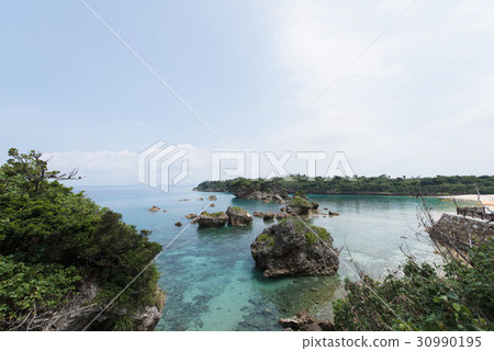 Okinawa prefecture Ikeinjima remote island Ikei beach surrounding sea 30990195
