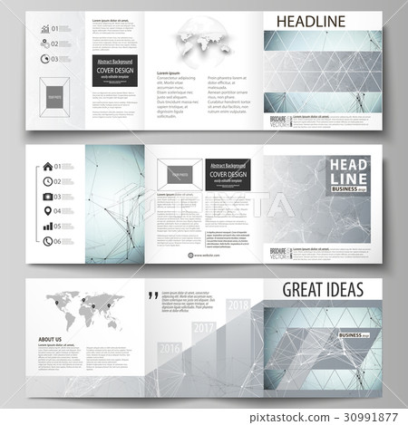 Set of business templates for tri fold square 30991877