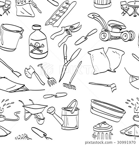 objects in backyard garden seamless pattern design objects in backyard garden seamless pattern design 30991970