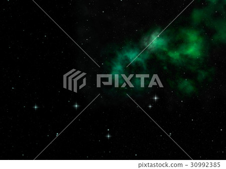 Star field in space and a nebulae. 3D rendering Star field in space and a nebulae. 3D rendering 30992385
