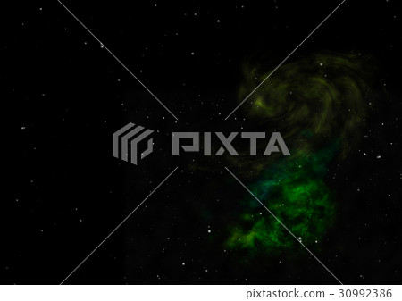 Star field in space and a nebulae. 3D rendering 30992386