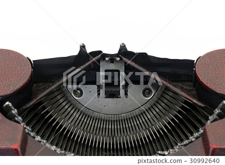 Blank paper in old typewriter machine 30992640