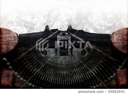 Blank paper in the old typewriter machine 30992641