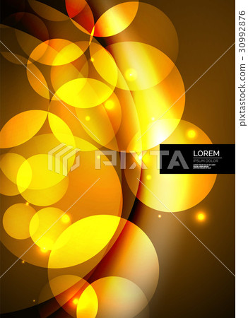 Shiny glowing glass circles, modern futuristic 30992876