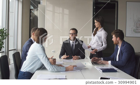 Creative business team meeting in modern start up 30994901