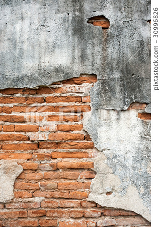 cracked concrete vintage brick wall background 30996826