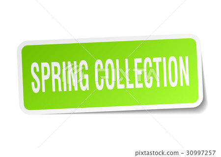 spring collection square sticker on white 30997257