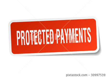 Protected Payments Square Sticker On White Stock Illustration   30997539 