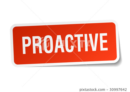 proactive square sticker on white-插圖素材 [30997642] - PIXTA圖庫