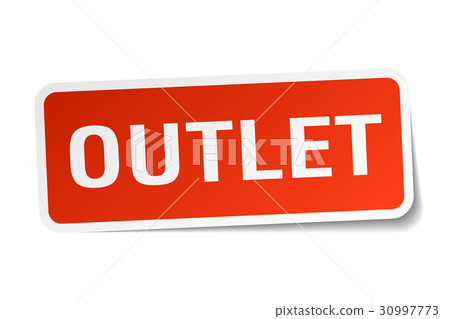 outlet square sticker on white - Stock Illustration [30997773] - PIXTA