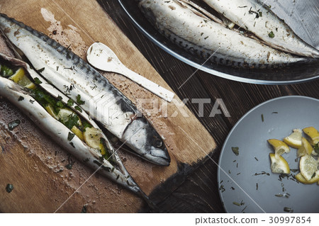 Fish food preparation Fish food preparation 30997854