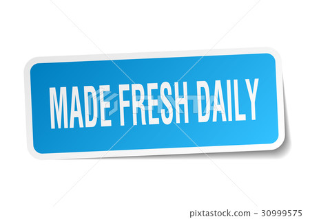 made fresh daily square sticker on white-插圖素材 [30999575] - PIXTA圖庫