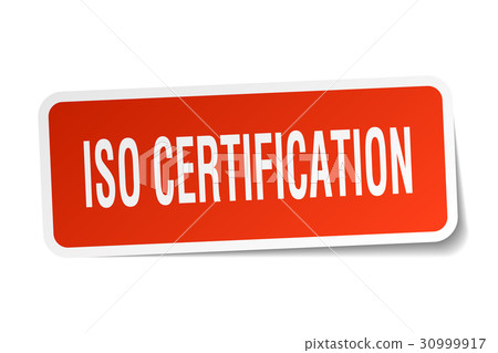 iso certification square sticker on white - Stock Illustration ...