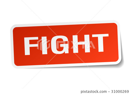 fight square sticker on white - Stock Illustration [31000269] - PIXTA