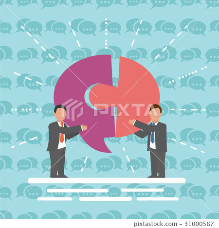 Communication Two businessmen with speech bubble 31000587
