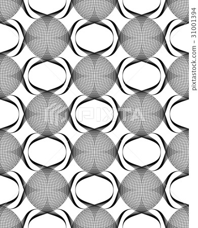 Black and white geometric seamless pattern. 31001394
