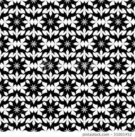 Black and white geometric seamless pattern. 31001452