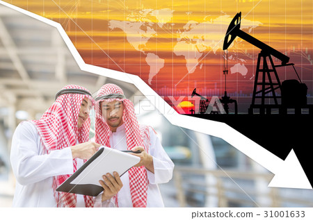 World oil industry falling prices concept. 31001633