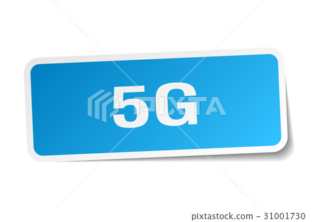 5g square sticker on white 5g square sticker on white 31001730