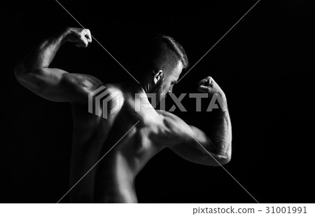 The back view torso of attractive male body The back view torso of attractive male body 31001991