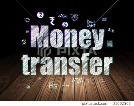 Banking concept: Money Transfer in grunge dark 31002505