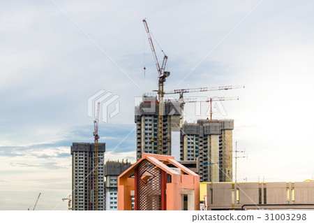 View of Construction site in Downtown Singapore 31003298