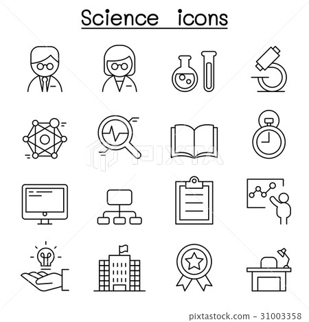 Science icon set in thin line style Science icon set in thin line style 31003358