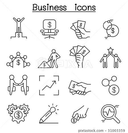Business idea icon set in thin line style Business idea icon set in thin line style 31003359