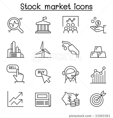 Stock market , Stock Exchange, Stock money icons 31003361