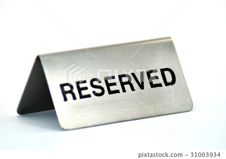 Plate of reservation of table of restaurant. 31003934