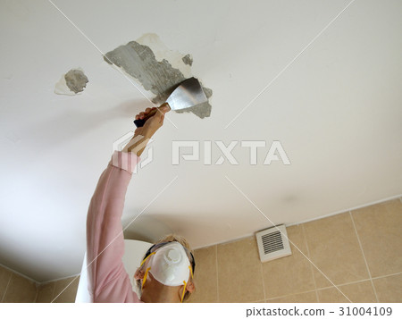 Woman Scraping a Ceiling Woman Scraping a Ceiling 31004109
