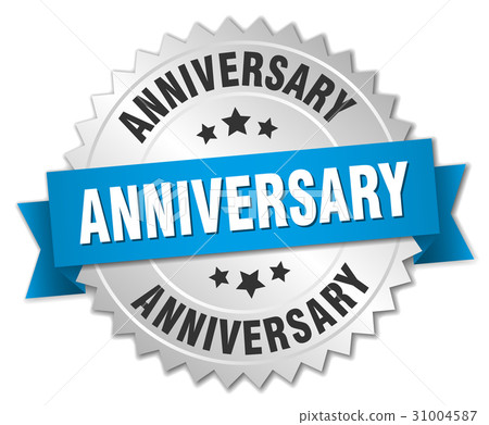anniversary round isolated silver badge 31004587