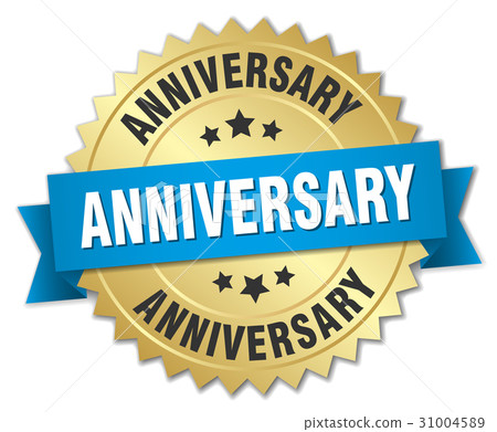 anniversary round isolated gold badge 31004589