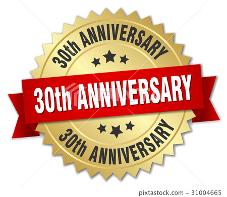 30th anniversary round isolated gold badge 30th anniversary round isolated gold badge 31004665